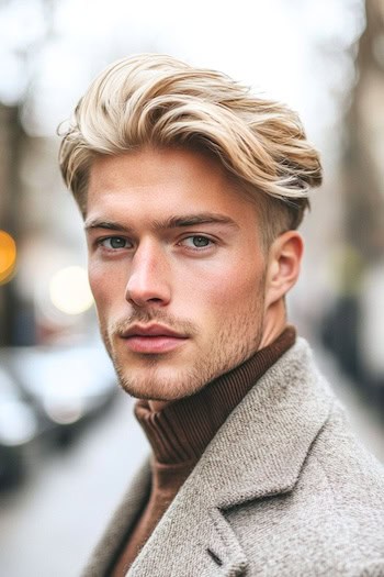 Penteados lisos clássicos para homens