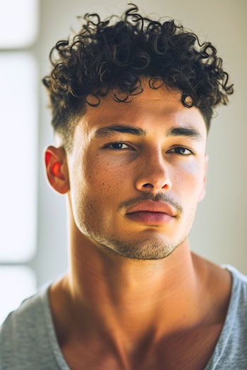 Penteado de comprimento médio superior e encurralado para homens.