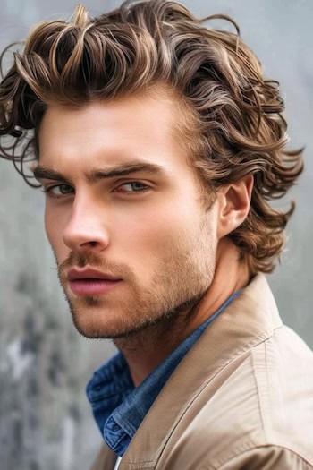 Ondas de comprimento médio de costas as ondas de comprimento médio para homens.