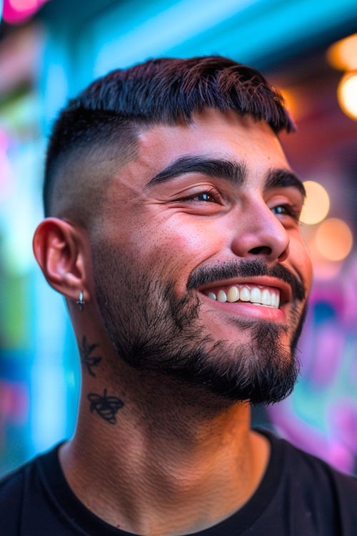 Corte de cabelo de Edgar com corte de cabelo masculino.