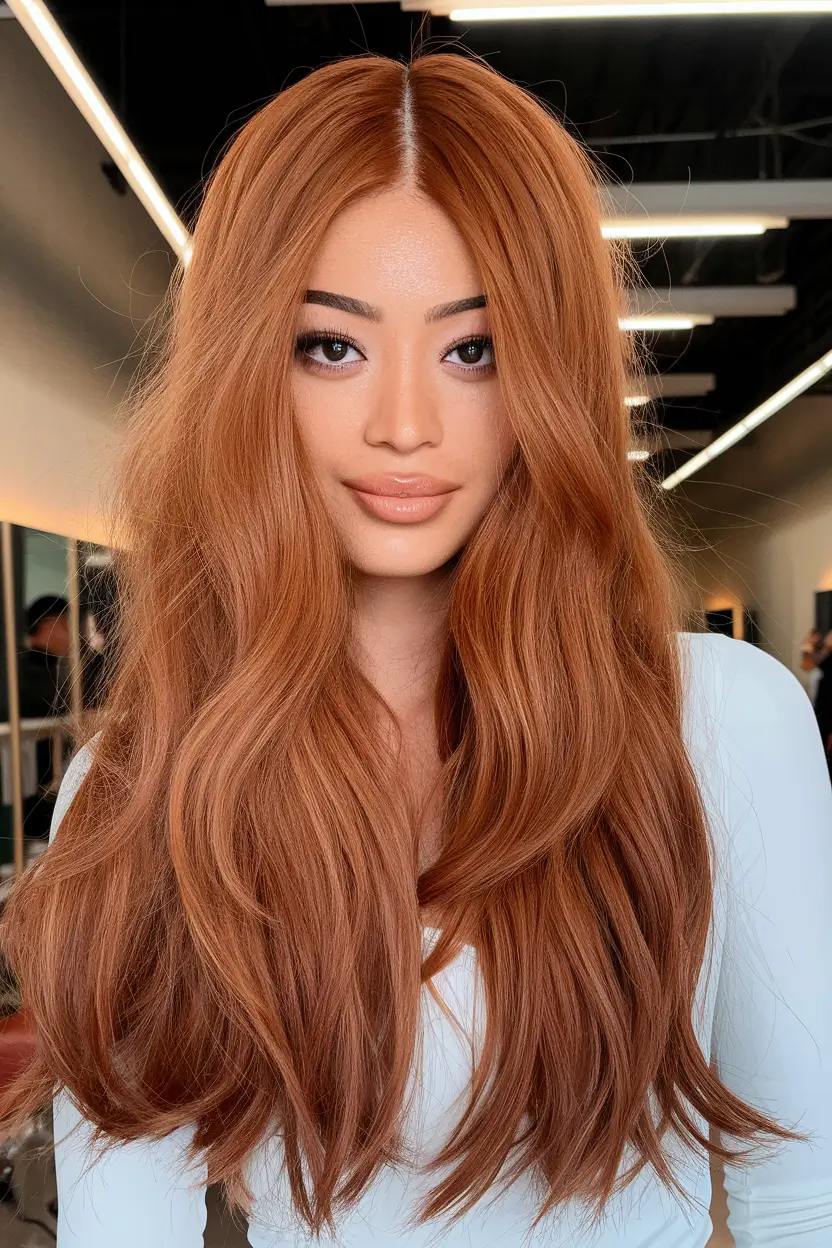 Tom de pele de cor de cabelo quente asiático+gengibre polido para uma atualização de outono de luxo
