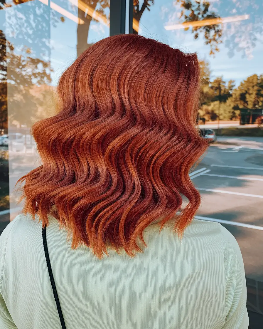 Idéias de cores de cabelo de outono de caramelo 2025 para um brilho aconchegante+lob de pôr do sol de caramelo