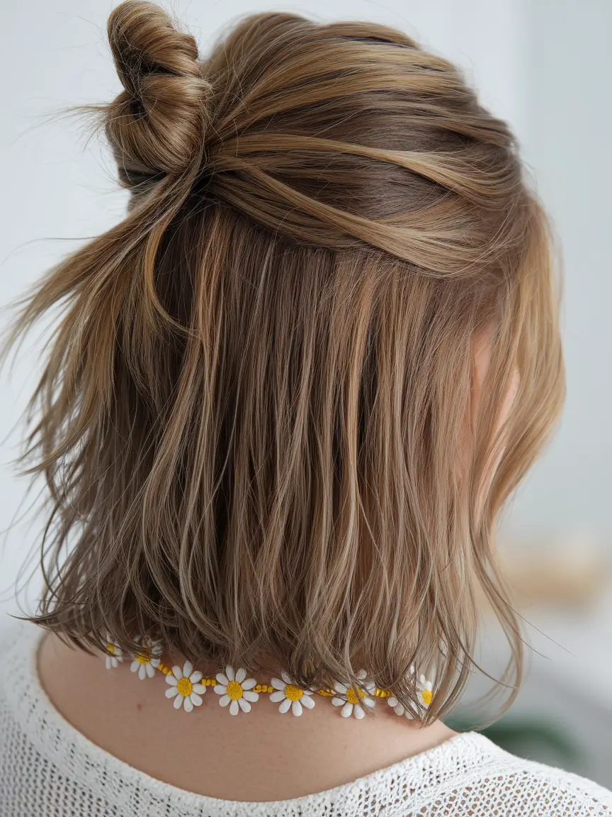 Fall Brown Hair Color Brunettes Bun curto de leite com textura macia