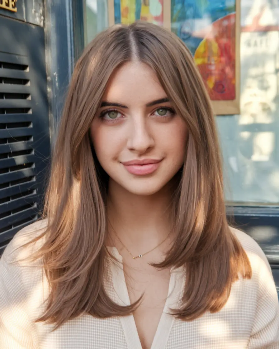 Fall Brown Hair Color Brunettes Camadas de Facos Médio em Tons Castanhos Mábulos