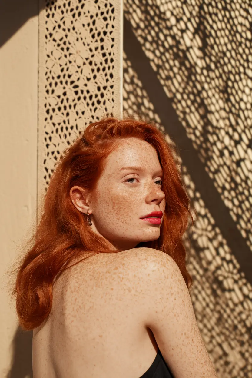 Ondas de cobre em negrito vermelho de cor de outono quente para um visual de declaração