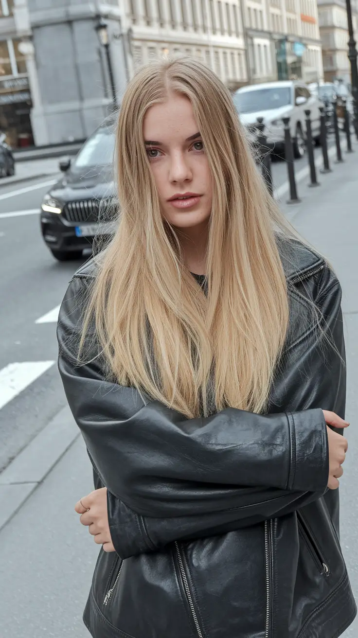 Cor do cabelo de outono para loiras balayage+camadas loiras bege com volume natural