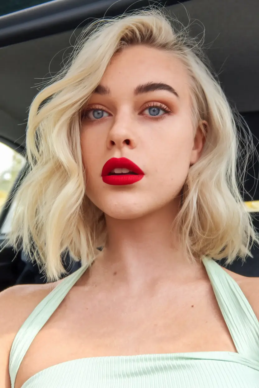 Cor do cabelo de outono para loiras 2025+ondas laterais de platina com glamão de Hollywood