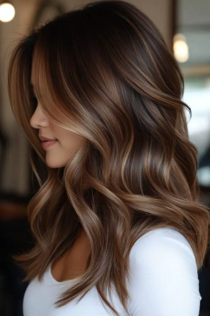 Autumn Caramel Threads em ondas morenas