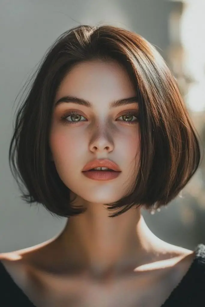 Bob texturizado natural com movimento.