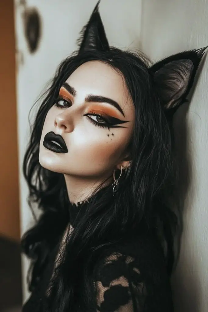 Garota de lobisomem selvagem com cachos indisciplinados