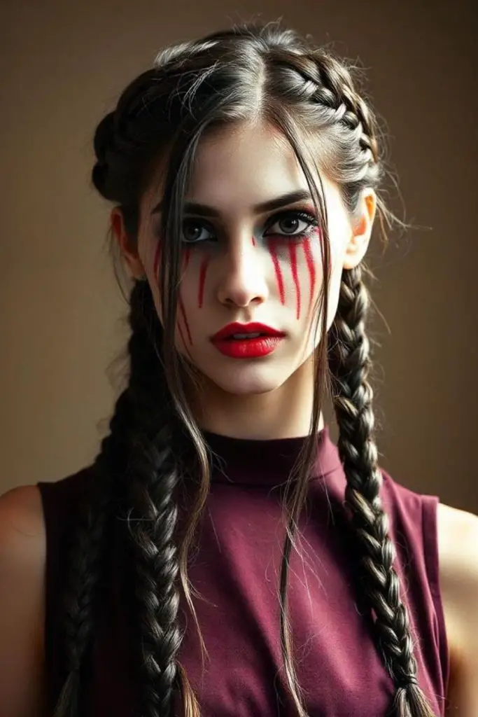 Jestão torcida com cabelo preto encaracolado