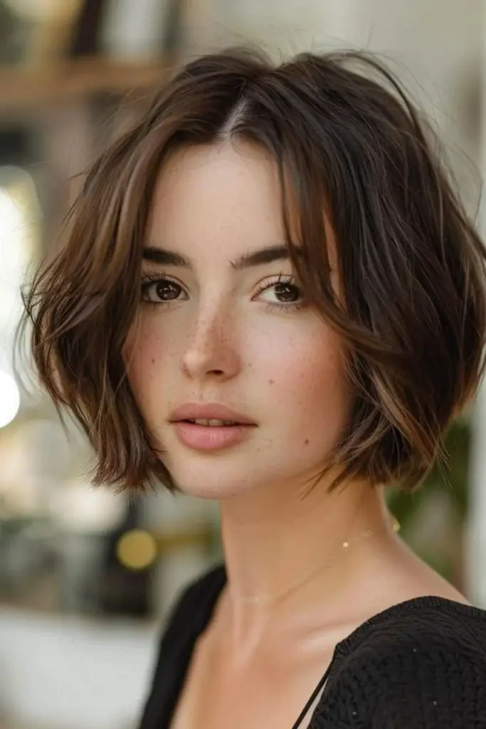 Bob nítido com fundo invertido.