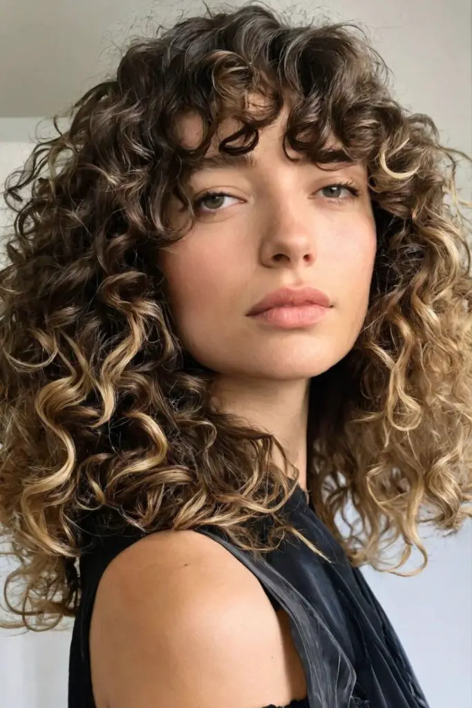 Franja encaracolada e gavinhas de campo lateral