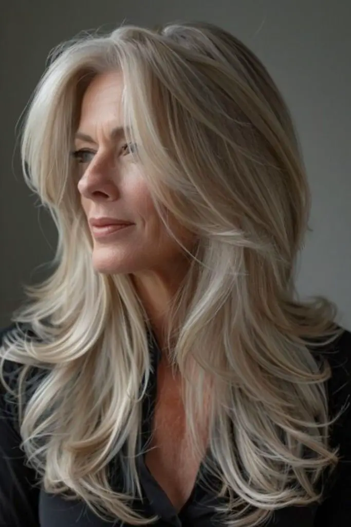 Camadas geladas emoldurando recursos faciais macios