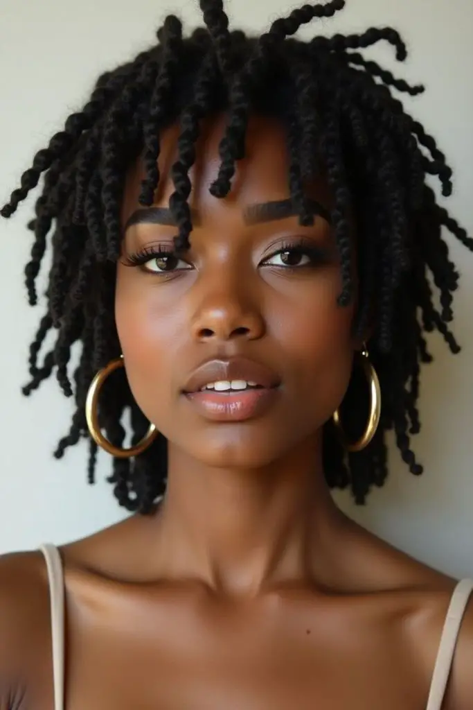 Loc Fringe com franja bagunçada despenteada