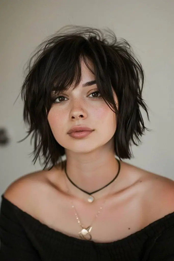 Bob agitado com textura bagunçada.