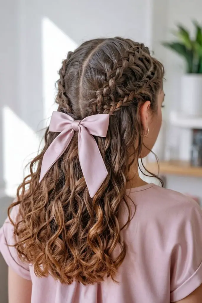 Penteado escolar de trança de arco