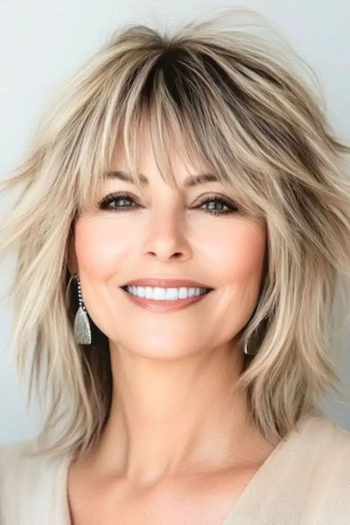 Pecan Shag em camadas com volume