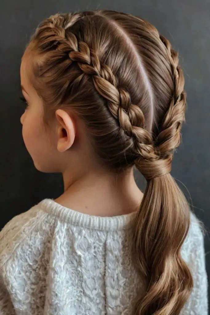 Penteado elegante de torção de loop baixo