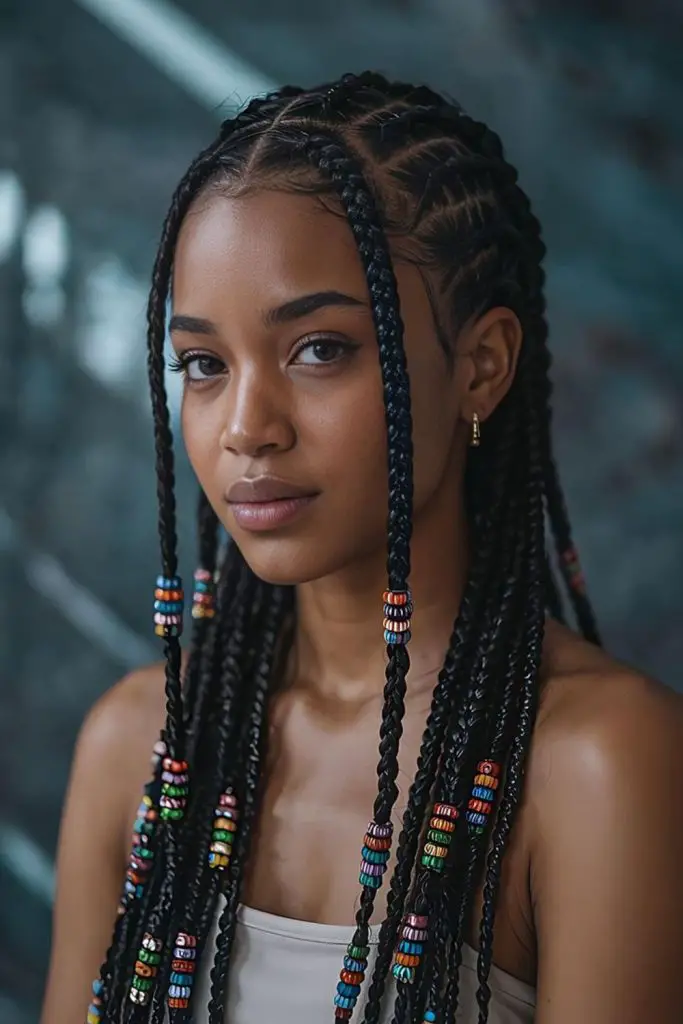 Locs espirais com detalhes em pérolas