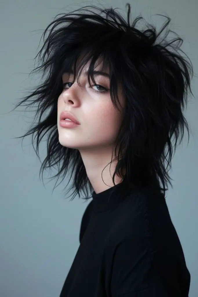 Mullet moderno com vibrações retrô com espessura