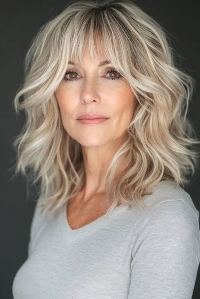 Ondas bege com shag solta