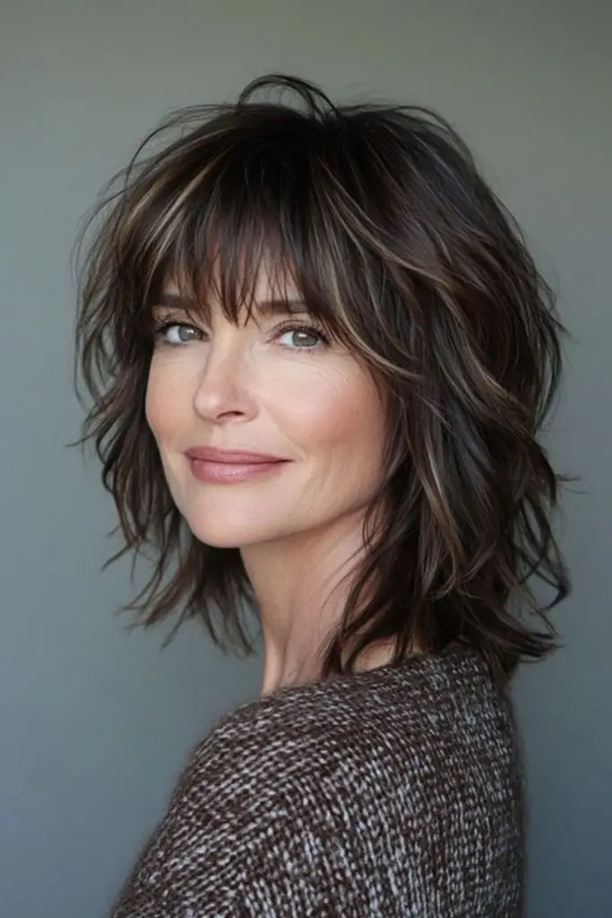 Shag ousado com bordas deslocadas