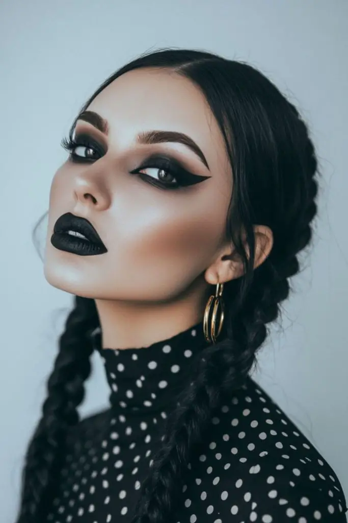 Ceifador sombrio com cabelos escuros queimos