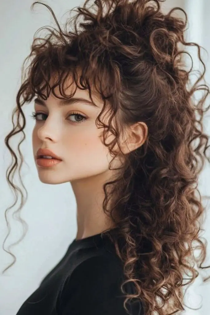 Cachos de coroa em turbilhão formando espiral suave