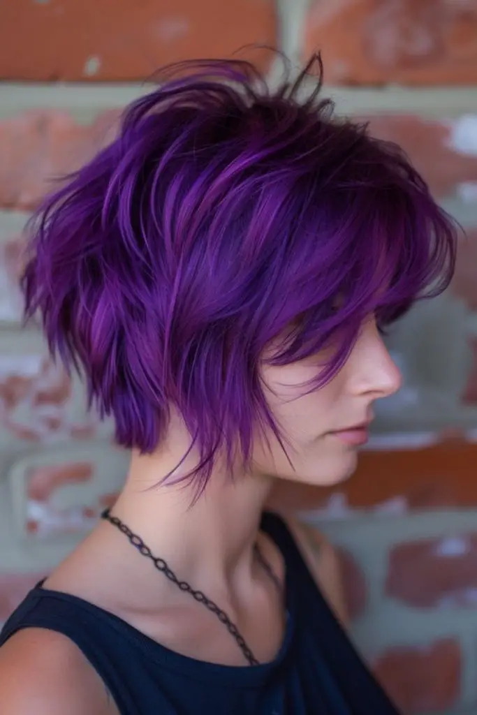 Bob roxo girando com camadas caóticas