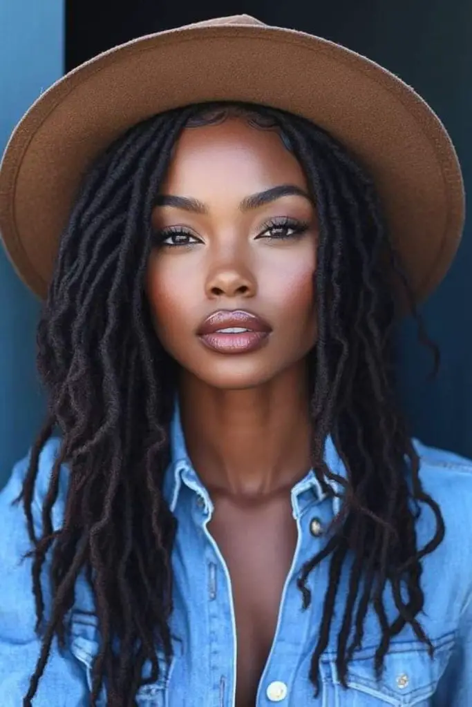 Locs fluindo sob tampa macia