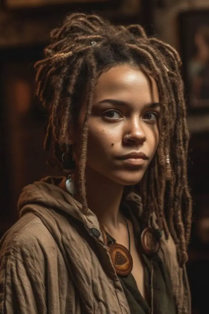 Locs desleixados sem raízes com raízes difusas