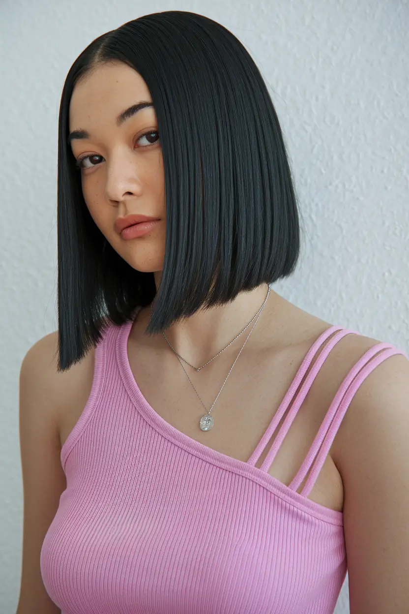 2025 tendências capilares jato elegante Black Blunt Bob