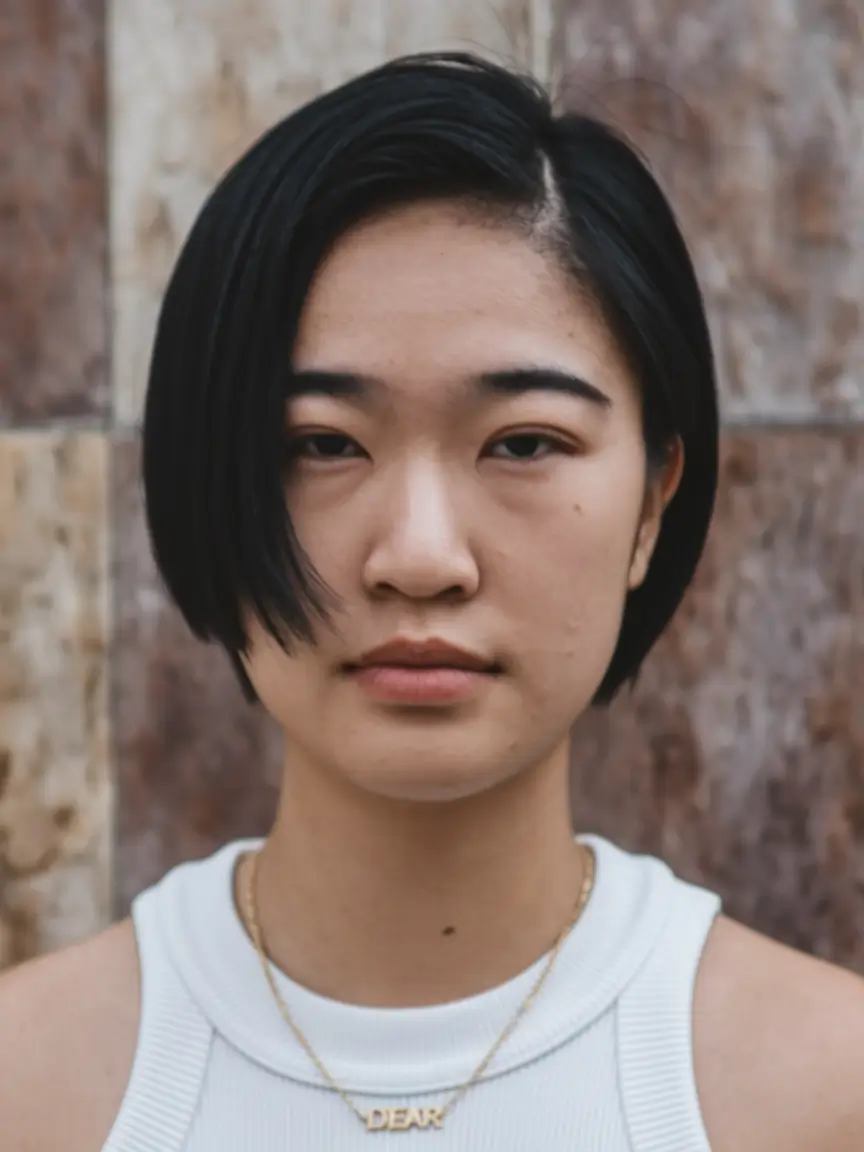 Cortão de outono inspo em curto a jato-preto bobo bobo