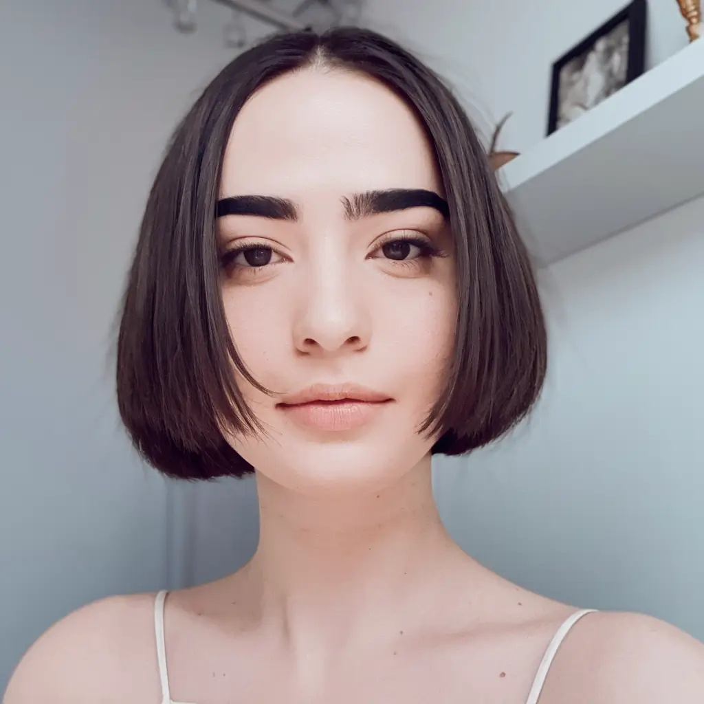 Curtos de queda de outono cor de corte de cabelo direto