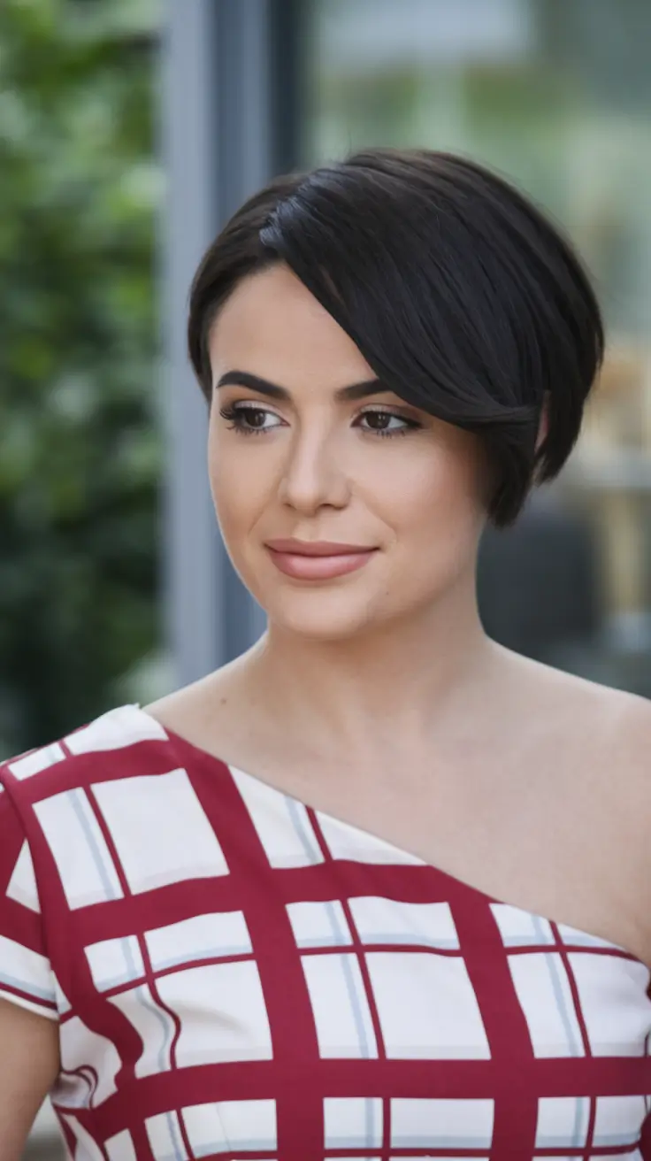 Cortão de outono inspo curto liso graduado pixie bob