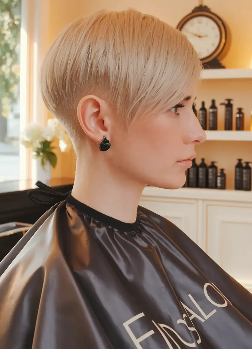 Pixie Haircut outono 2025 Ultra-Sleek Platinum Undercut Pixie