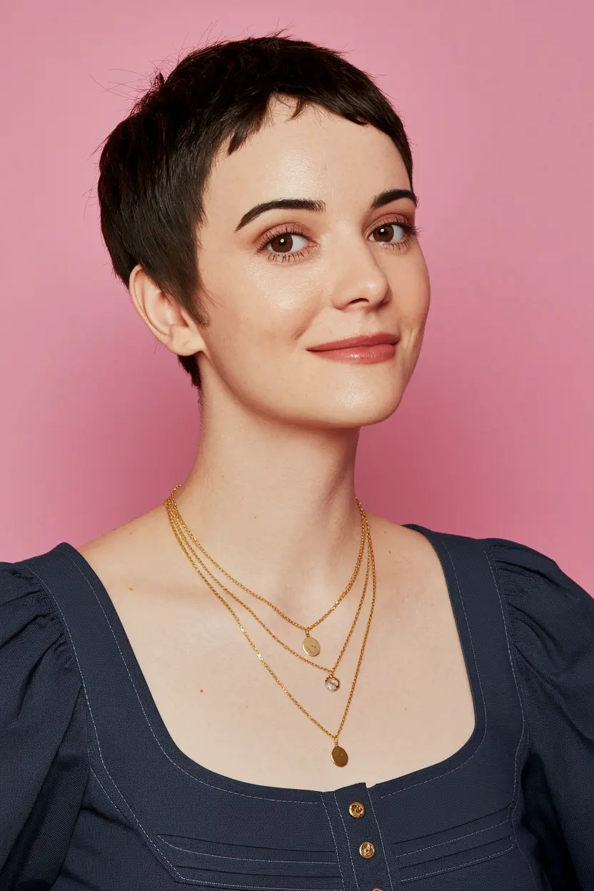 corte de cabelo pixie para mulheres negras Cores de queda de jato de jato preto cortado pixie com linhas limpas