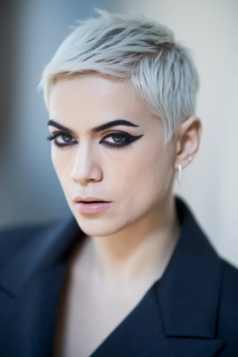 Cortes de cabelo curto de verão 2025: estilos chiques - pixie fosco com precisão nítida