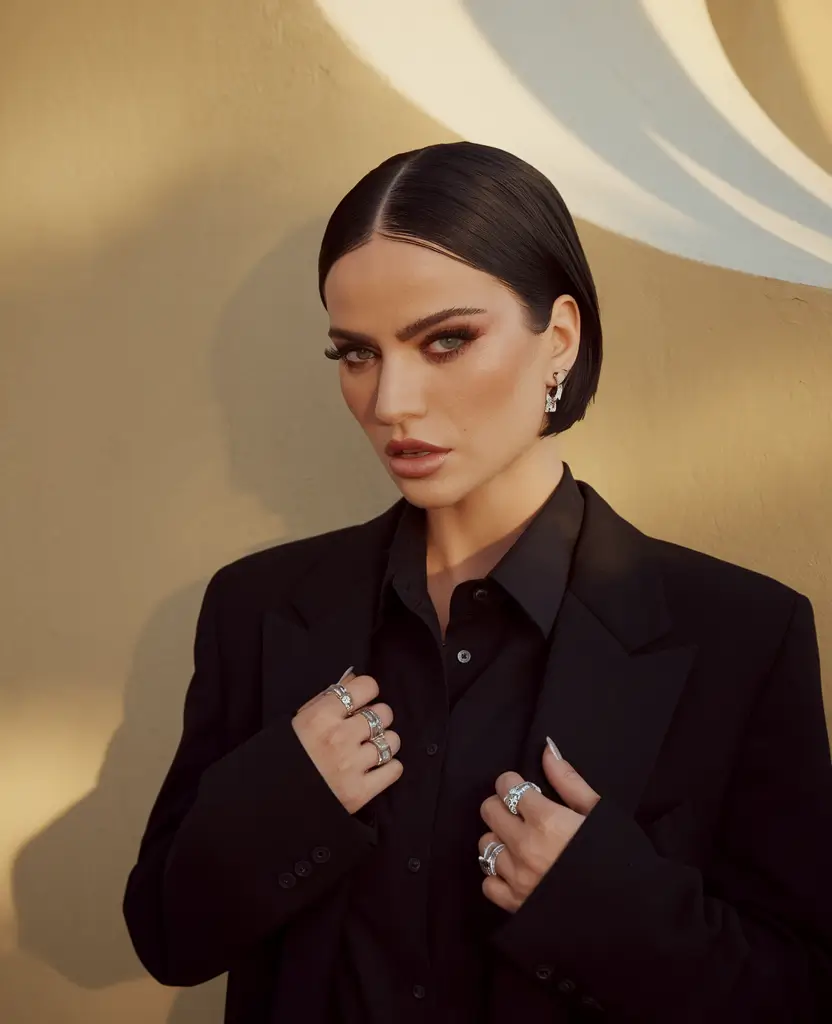 Cortes de cabelo curto de verão 2025: estilos chiques - chique noir bob com perfeição elegante