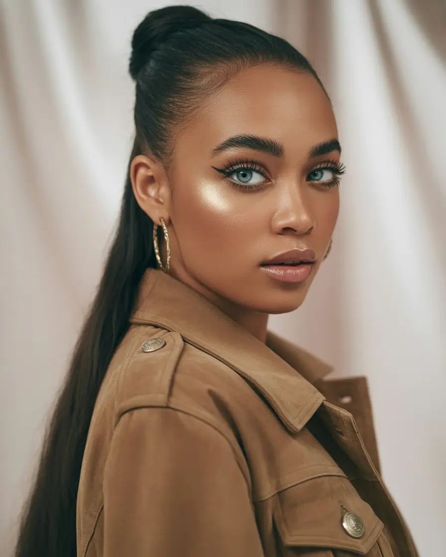 Cores de cabelo de inverno de mulheres negras Rabo de cavalo Espresso elegante