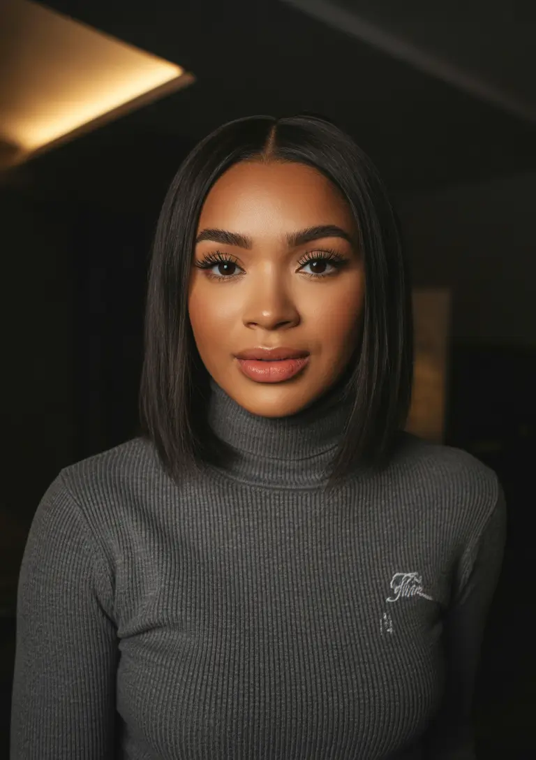 cores de cabelo outono / inverno mulheres negras Bob longo polido