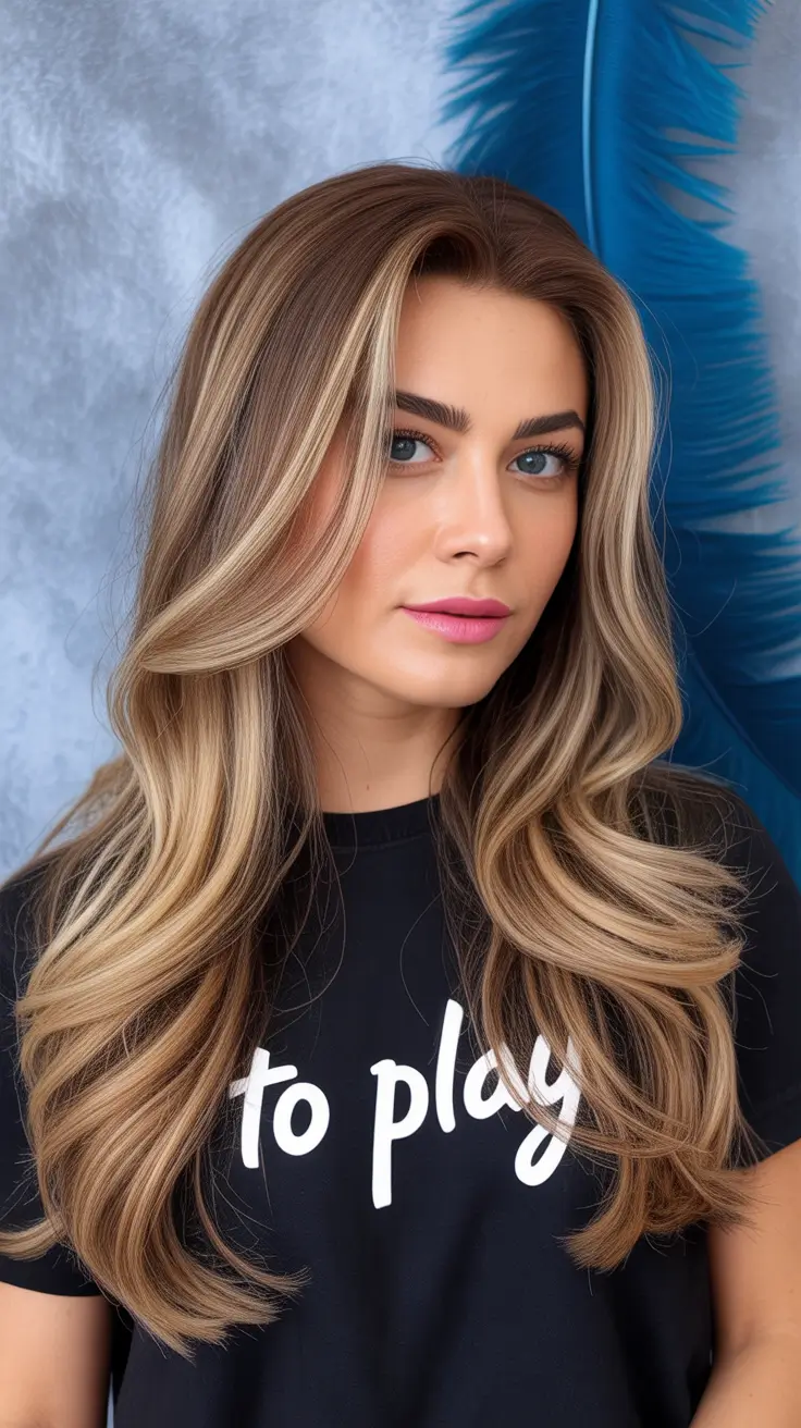 Cor do cabelo destaca inverno 2025-2026 Balayage dimensional para ondas longas