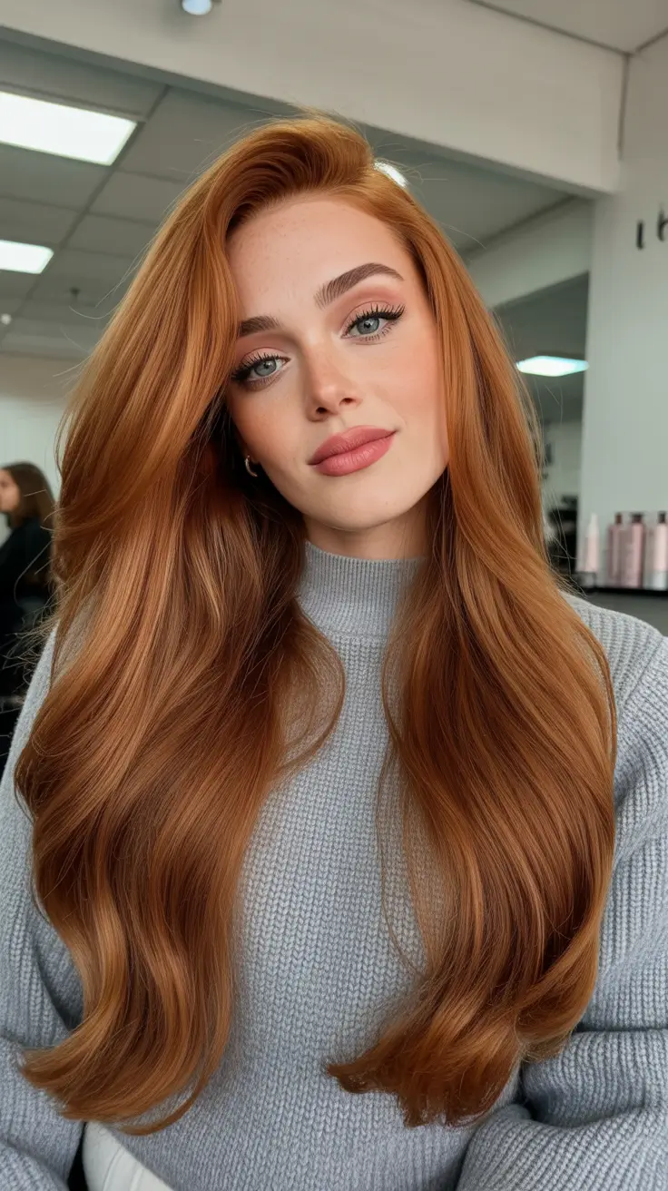 Cor do cabelo destaca inverno 2025-2026 Golden Auburn Elegance