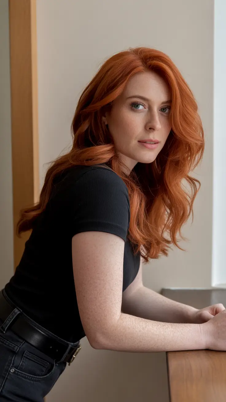 Destaques da cor do cabelo inverno 2025-2026 vermelho abóbora picante