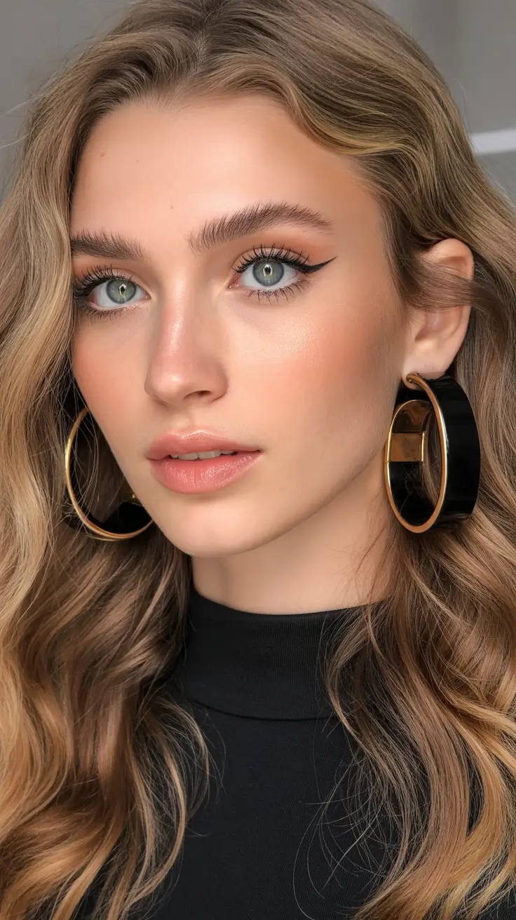 Destaques de cor de cabelo inverno 2025-2026 Ondas douradas com destaques marcantes