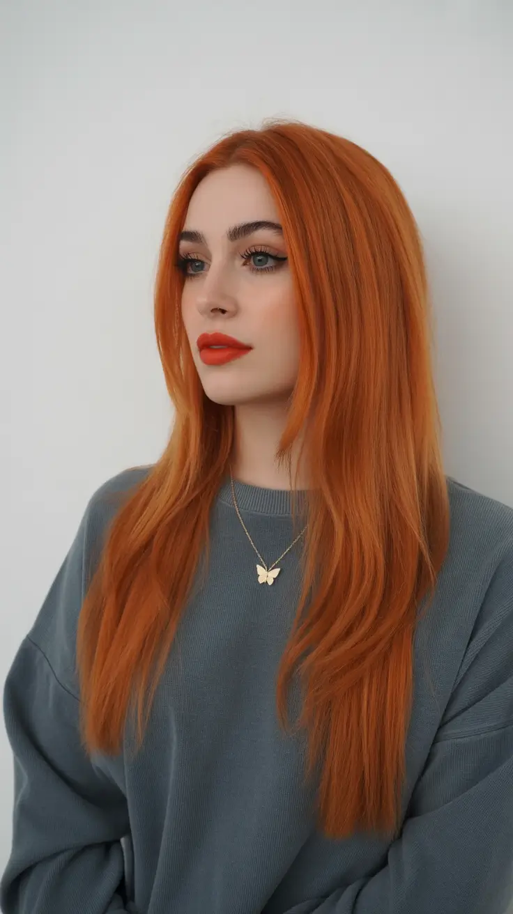Destaques de cor de cabelo inverno 2025-2026 Fiery Copper Statement