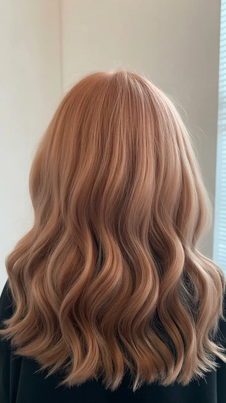 Destaques de cor de cabelo inverno 2025-2026 Peachy Nude Waves