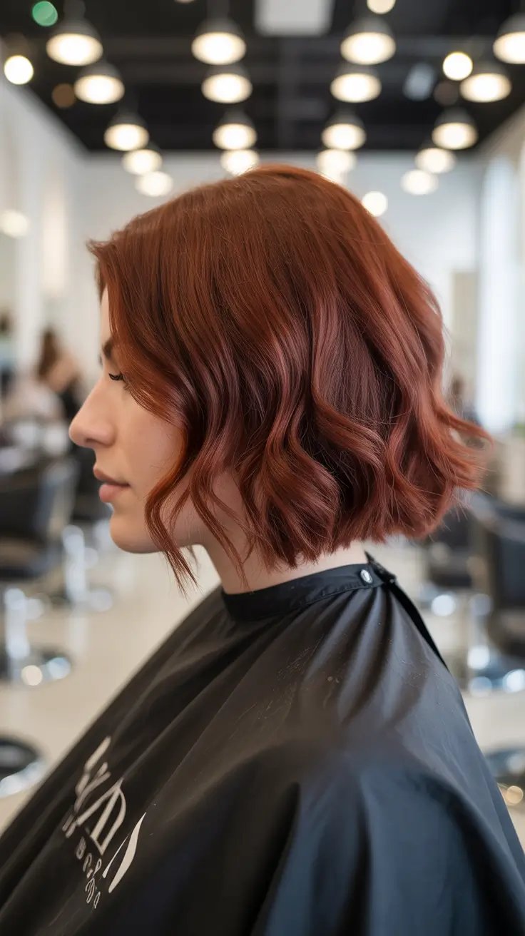 idéias-de-cor de cabelo-para-morenas-para-inverno-vermelho-escuro-castanho-avermelhado-Chic-Short-Auburn-Bob
