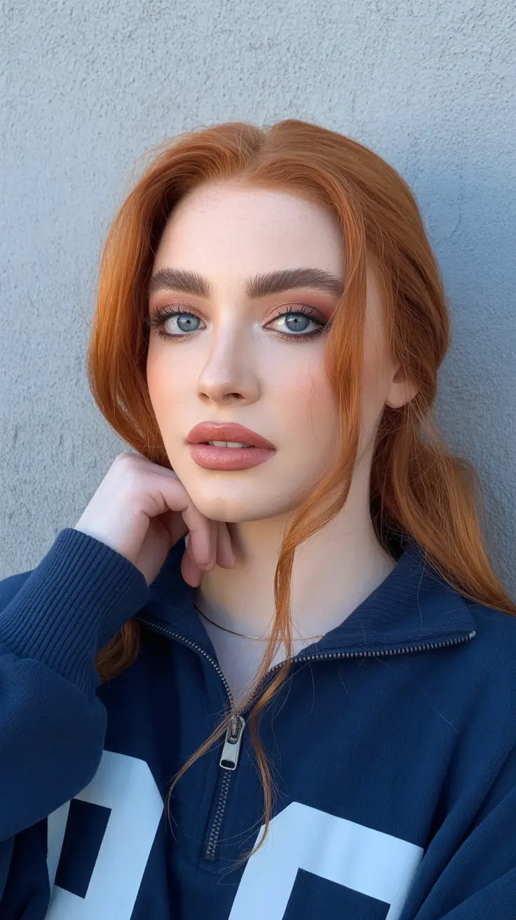 cor de cabelo de inverno para ruivas-castanho-escuro-Bright-Copper-Auburn-Glow